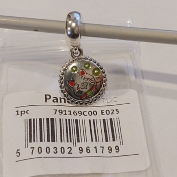 Auth Pandora Sterling Silver *China Exclusive* Lucky Cat Dangle 791169C00-E025 - Picture 1 of 15